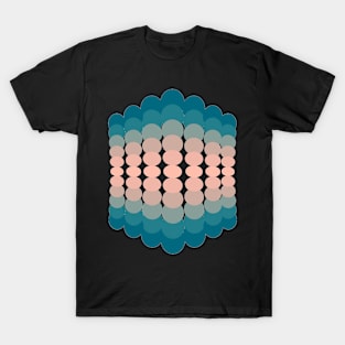 Geometric Circular Illusion Art blue T-Shirt